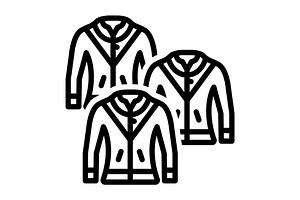 Jackets coat black icon, an Outline Icon by Creative priyanka