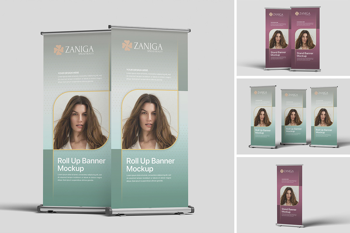 Realistic Roll Up Banner Mockup PSD, an Advertising Mockup by MA-KING_ART (Photo 1 of 5)