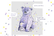 Watercolor Bears Clipart, an Animal Illustration by Novikova Lida (Thumbnail 2 of 4)