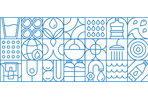 Abstract water geometric pattern, a Food Illustration by Buch&Bee