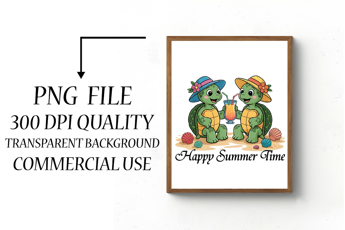 Happy Summer Time, Summer Turtles PN, an Illustration by Libby Wishes (Photo 2 of 6)