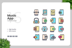 Music App Colored Icons, an Icon by Upnowgraphic
