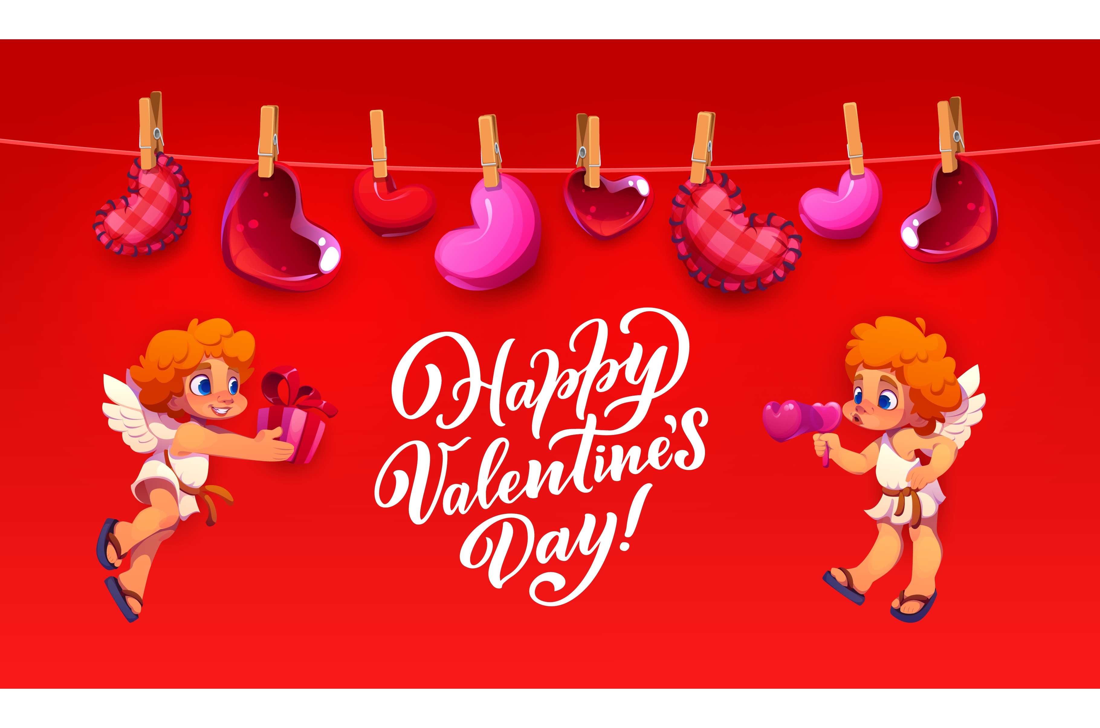 Valentine day greeting card, a Seasonal Illustration by Vector Tradition