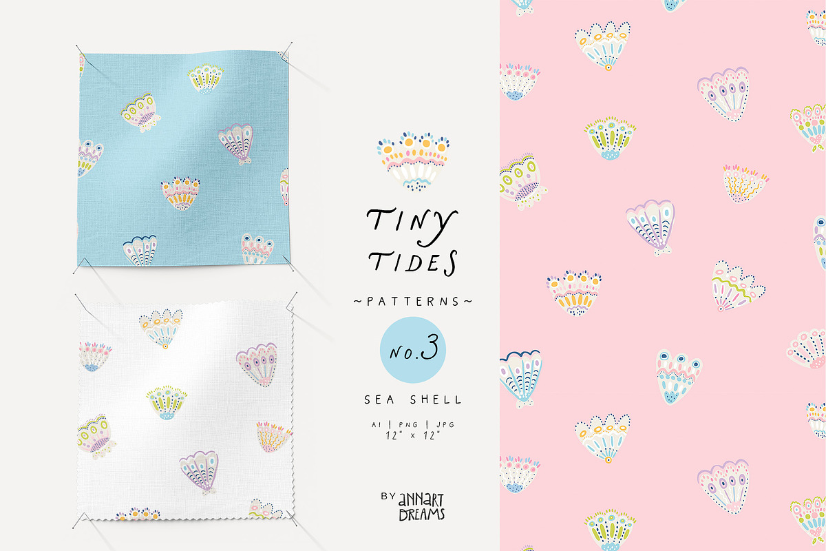 TINY TIDES. Seamless Patterns, a Pattern Graphic by annartdreams (Photo 5 of 11)