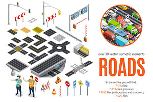 Roads Isometric Set