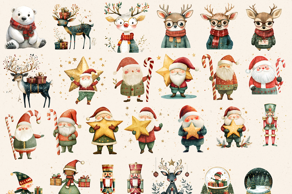 SCANDI SANTA CHRISTMAS CLIPART, a Person Illustration by Daring Digies (Photo 5 of 9)