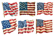 Vintage Grunge American Flag Clipart, an Illustration by Dream Creation (Thumbnail 4 of 4)