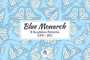 Blue Monarch Butterfly Patterns