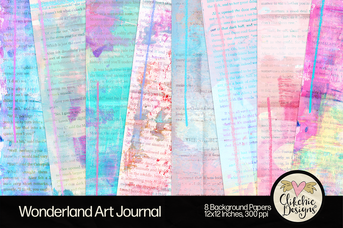 Wonderland Art Journal Backgrounds, a Texture Graphic by Clikchic Designs (Photo 1 of 10)