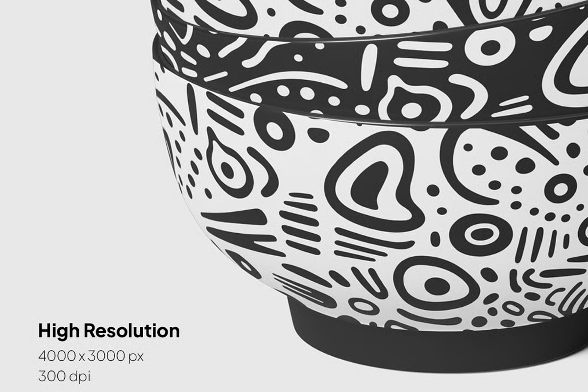 Ceramic Bowl Mockup with Lid, a Household Mockup by graphicsauce (Photo 4 of 4)