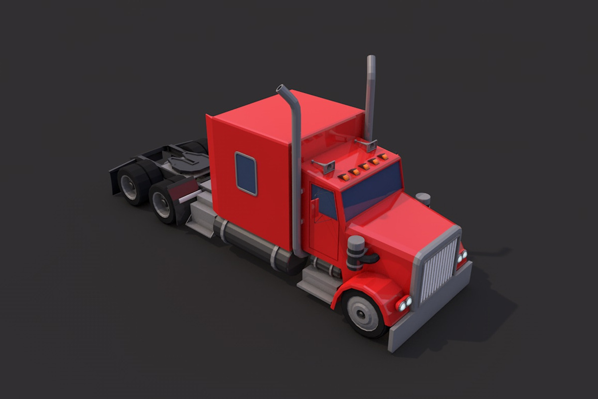 Low Poly American Heavy Truck, a Cars & Vehicle 3D Model by CreativeeArt (Photo 2 of 8)