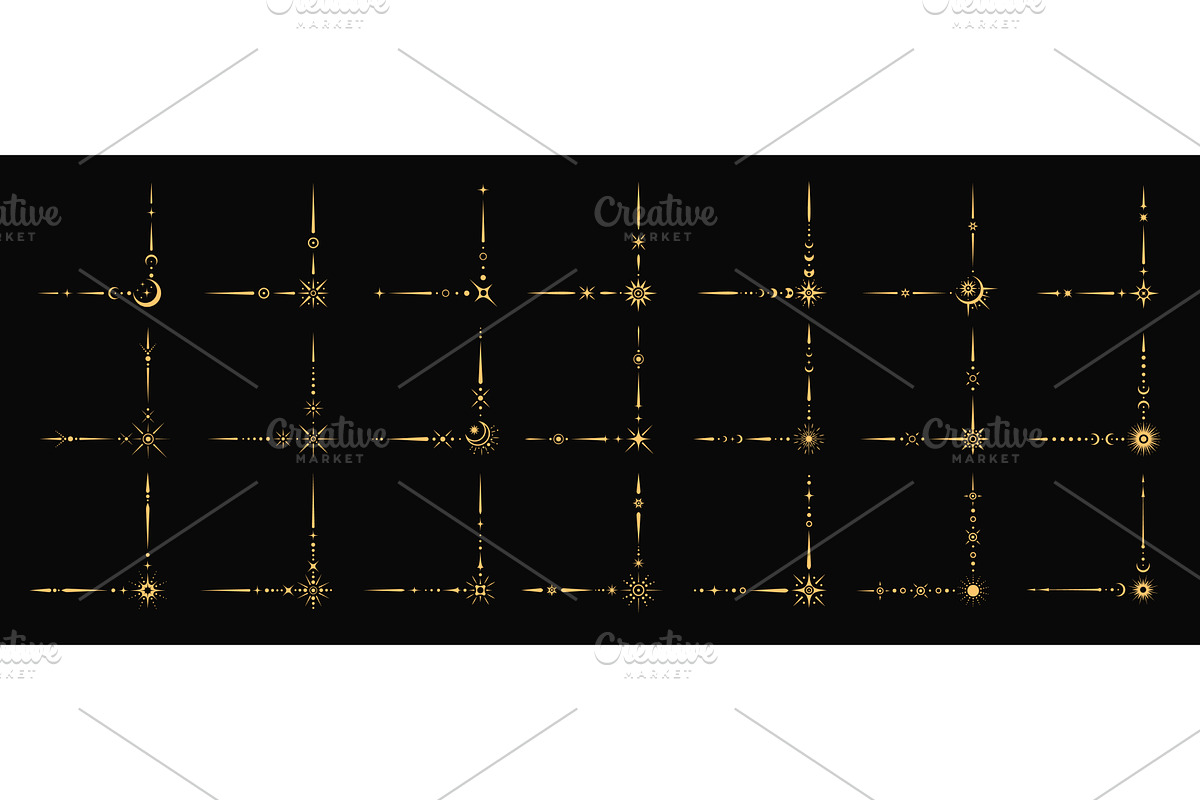 Magic esoteric celestial border, a Decorative Illustration by Vector ...