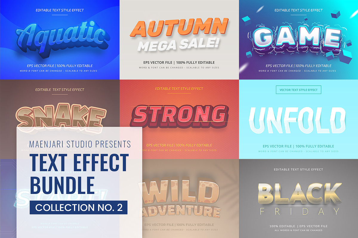 Editable Vector Text Effect Vol.2, a Layer Style Add-On by Maenjari Std ...