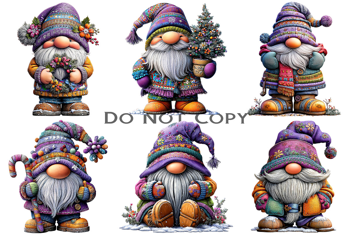 Winter Christmas Gnome Clipart, an Illustration by Craft Nest (Photo 2 of 10)