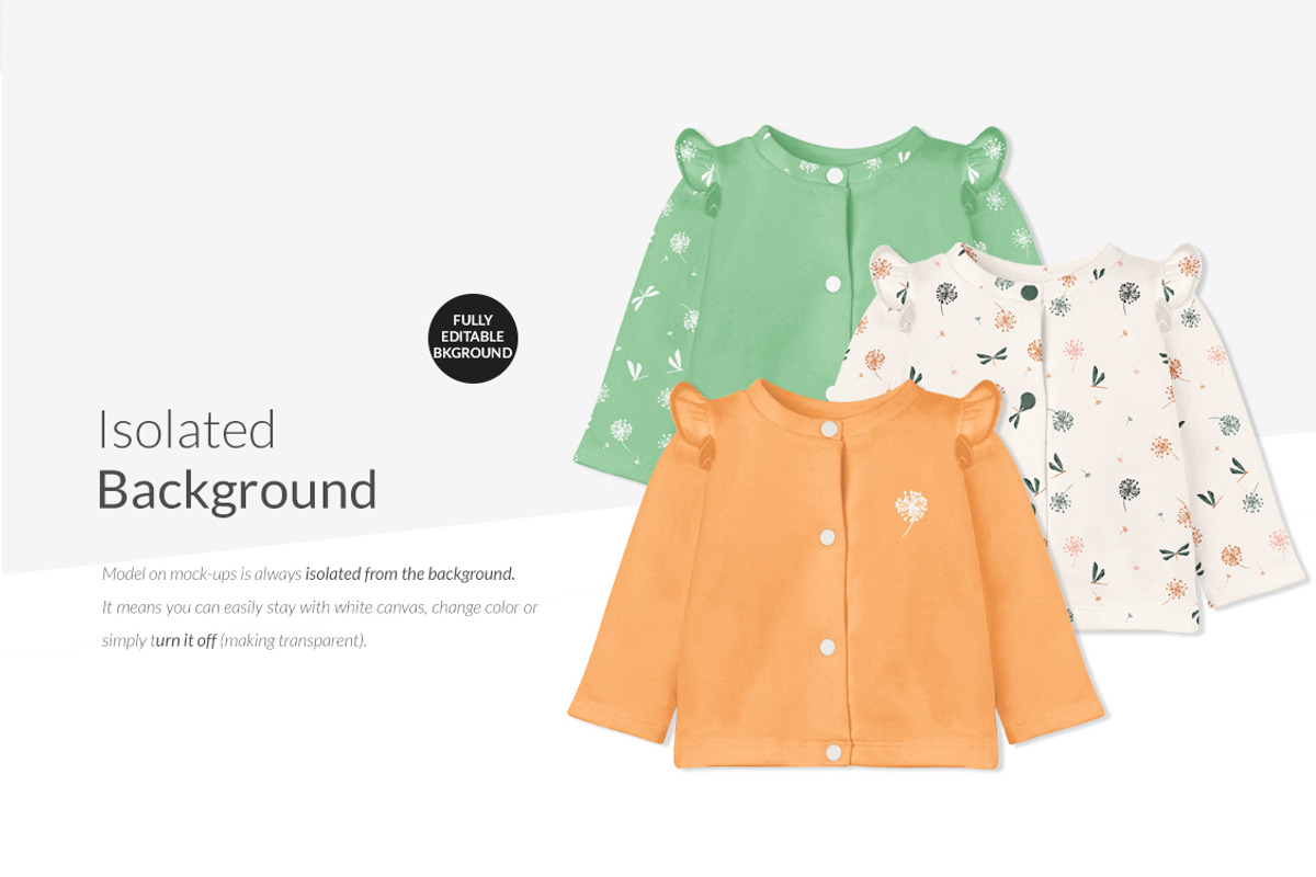Baby Cardigan with Flounces Mock-up, a Hoody Mockup by Mocca Mockups Store (Photo 16 of 18)