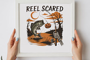 Reel Scared Halloween Fishing PNG, a Graphic by olgasallom (Thumbnail 2 of 3)