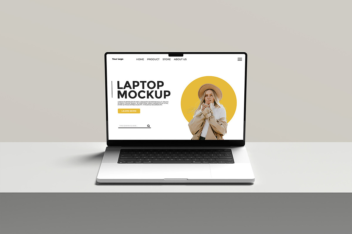 Laptop Mockup, a Device Mockup by ZifaraDesign (Photo 3 of 5)