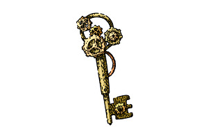 gears steampunk device sketch hand, an Illustration by pikepicture