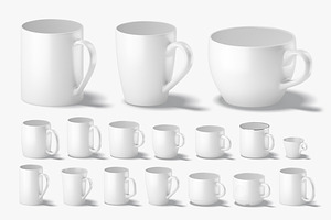 18 Ceramic Mugs 3D Model