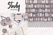 Study Beige Scene, an Education Illustration by GlamArtZhanna (Thumbnail 3 of 3)