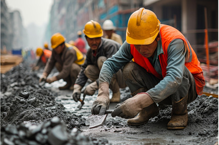 Asian worker factory line. Generate, an Industrial Photo by Ylivdesign