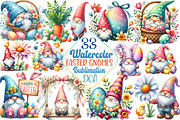 Watercolor Cute Easter Gnomes Clipar, an Illustration by DreamCafeArt (Thumbnail 1 of 5)
