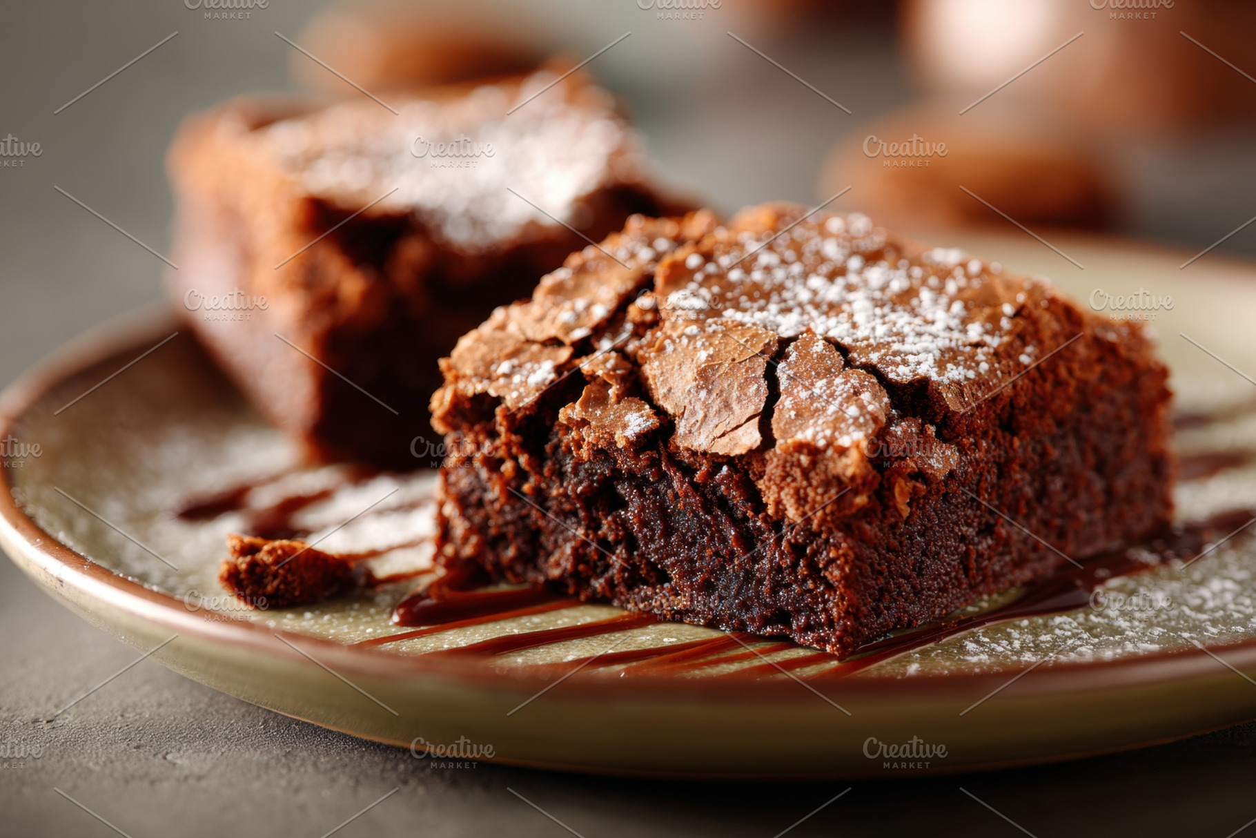 Chocolate brownie cake in plate, a Food & Drink Photo by AlyaAnd