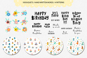 Cute Animals Birthday Greetings