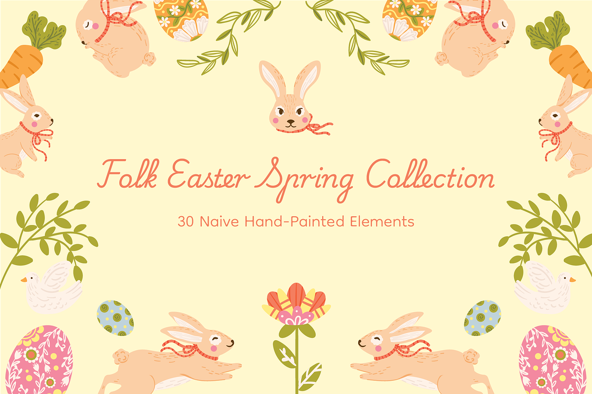 Folk Easter Spring Collection Set, a Seasonal Illustration by Invisual Studio (Photo 1 of 11)