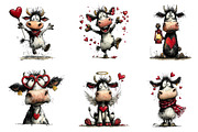 Funny Valentine's Cow Clipart, an Illustration by Dream Creation (Thumbnail 4 of 7)