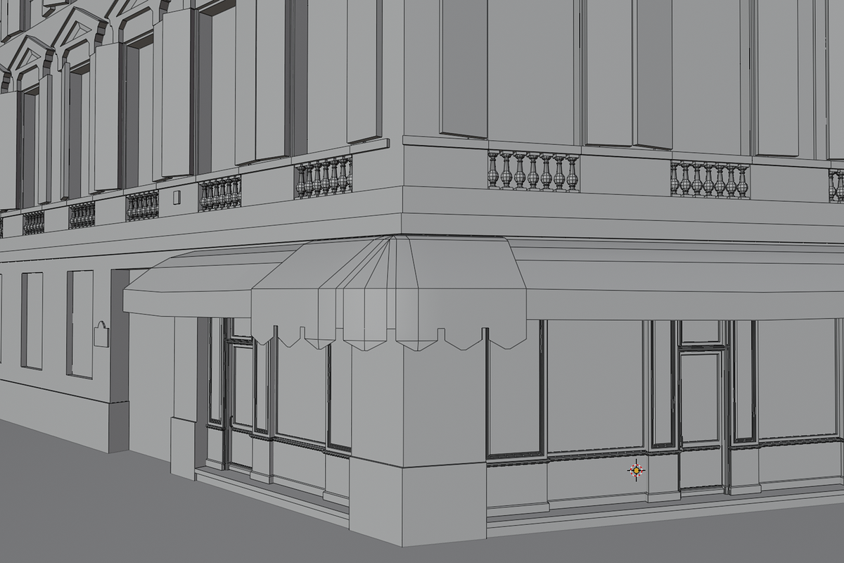 Parisian corner building, an Architecture 3D Model by happy brush (Photo 9 of 11)