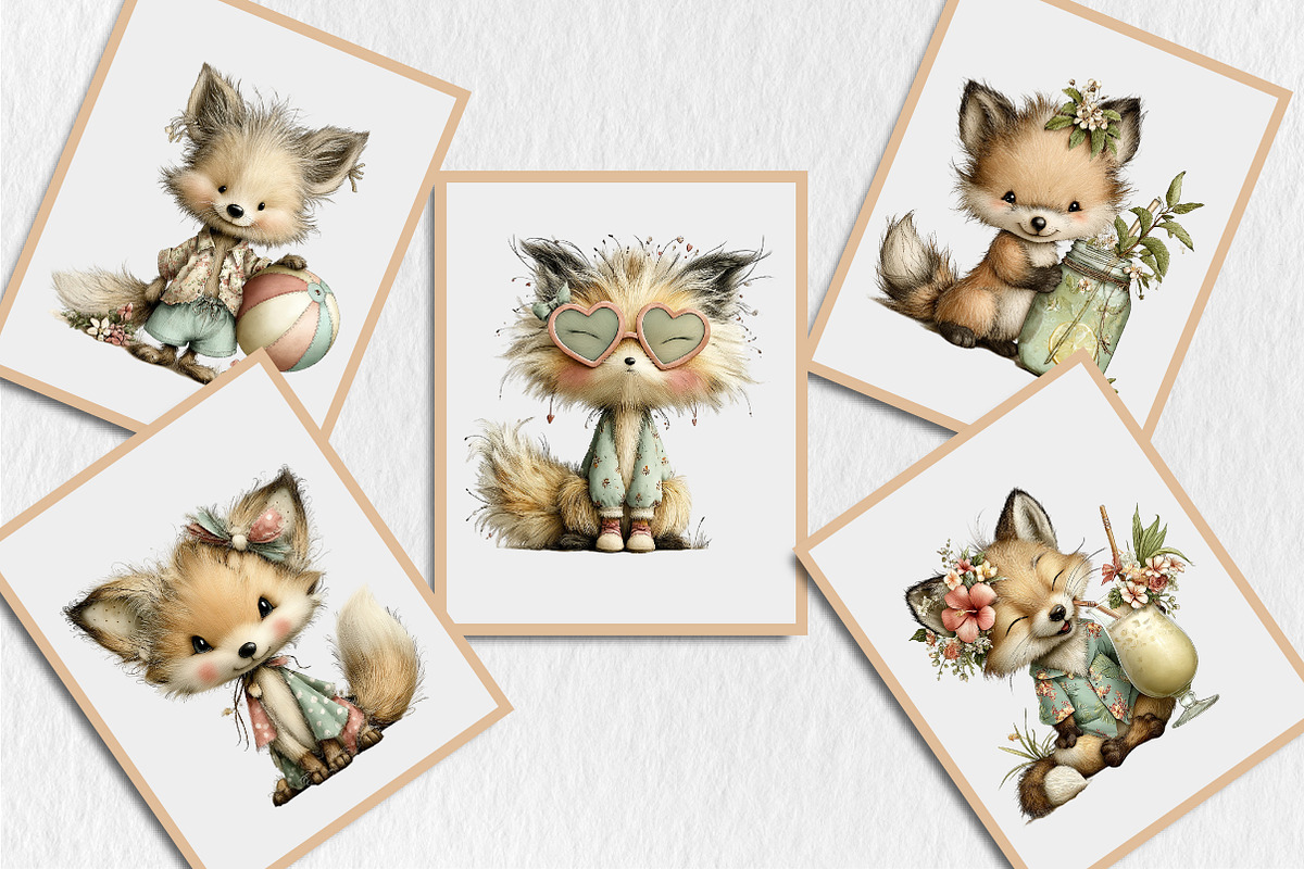 Whimsical Summer Fox Clipart, a Seasonal Illustration by Rose Art (Photo 5 of 6)