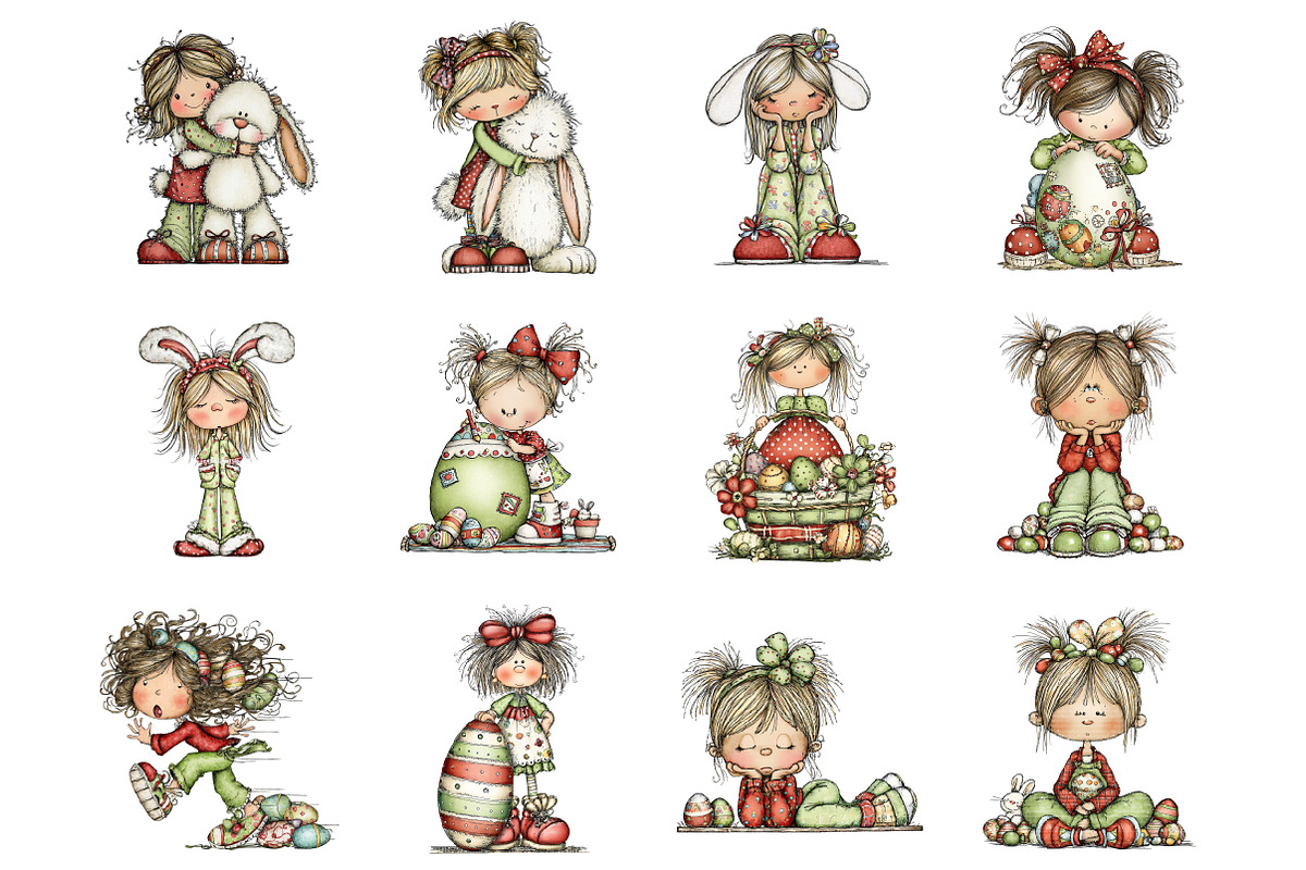 Easter Girl Clipart, an Illustration by Design Market (Photo 2 of 3)