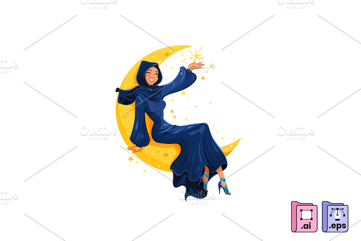 Lady on the Moon, a Person Illustration by MISS CHATZ (Photo 1 of 3)