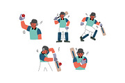 Cricket Man Vol 2 Illustration Set, a Sport Illustration by SLAB! Design (Thumbnail 3 of 3)