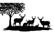 Wildlife Forest Silhouette Vector Bu, an Illustration by Designs_River (Thumbnail 18 of 51)