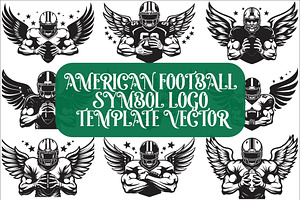 American football symbol logo, an Illustration by Amazin_art