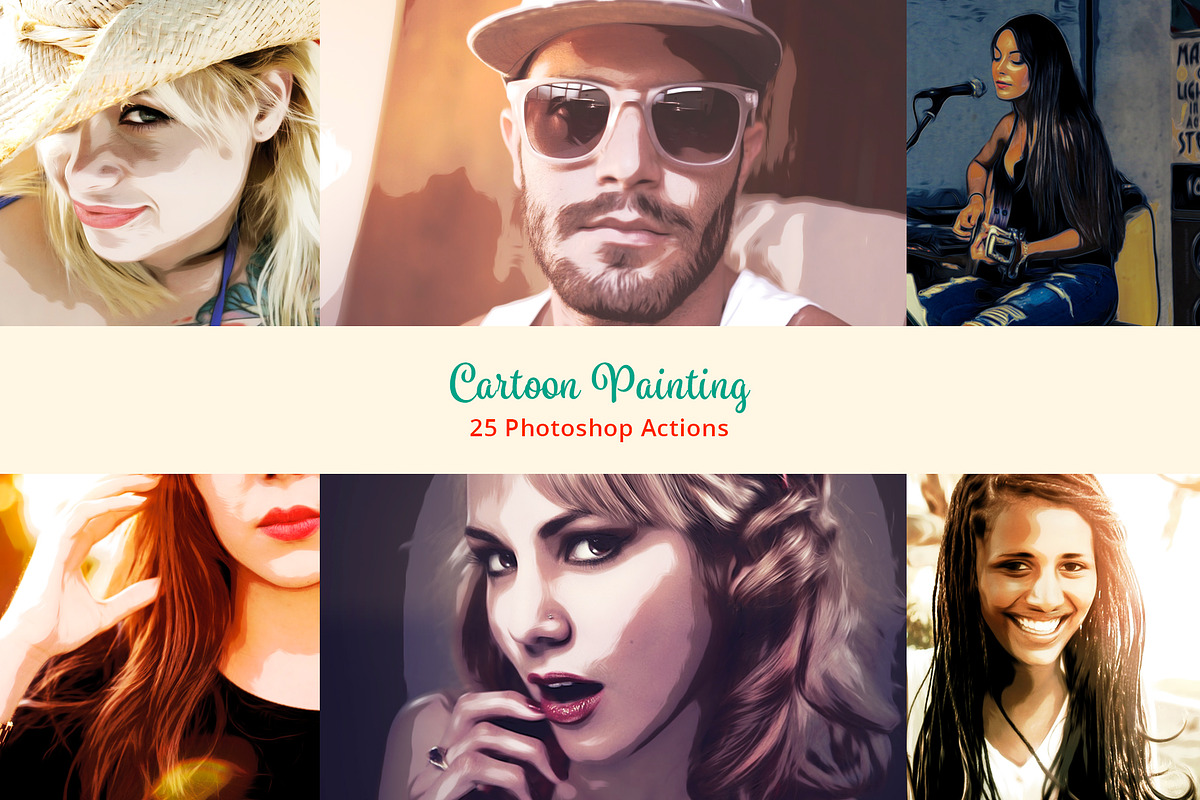 25 Cartoon Painting Photoshop Action, an Action Add-On by Viktor (Photo 1 of 11)