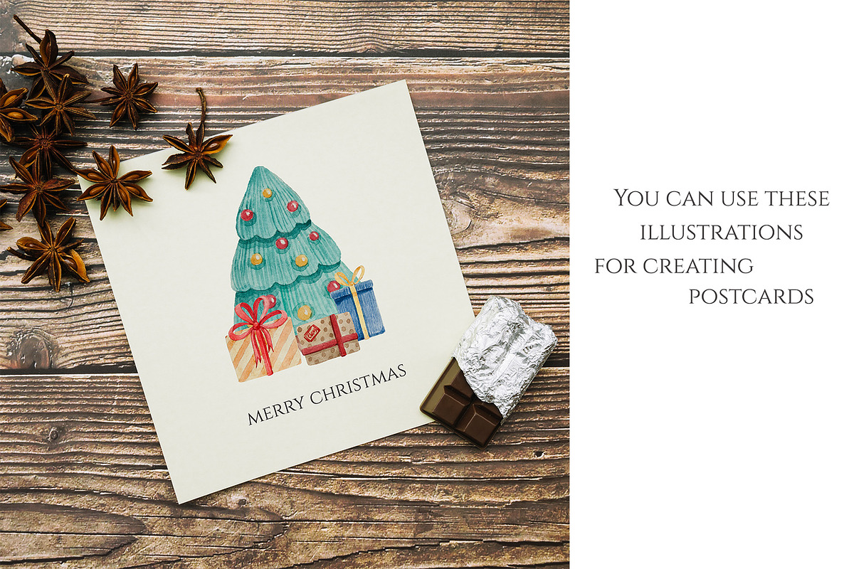 Watercolor mini pack Christmas Mood, an Illustration by Marge Art (Photo 3 of 5)