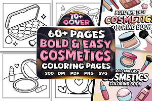 Bold Easy Cosmetics Coloring Book, a Healthcare Illustration by Craftsbeefy