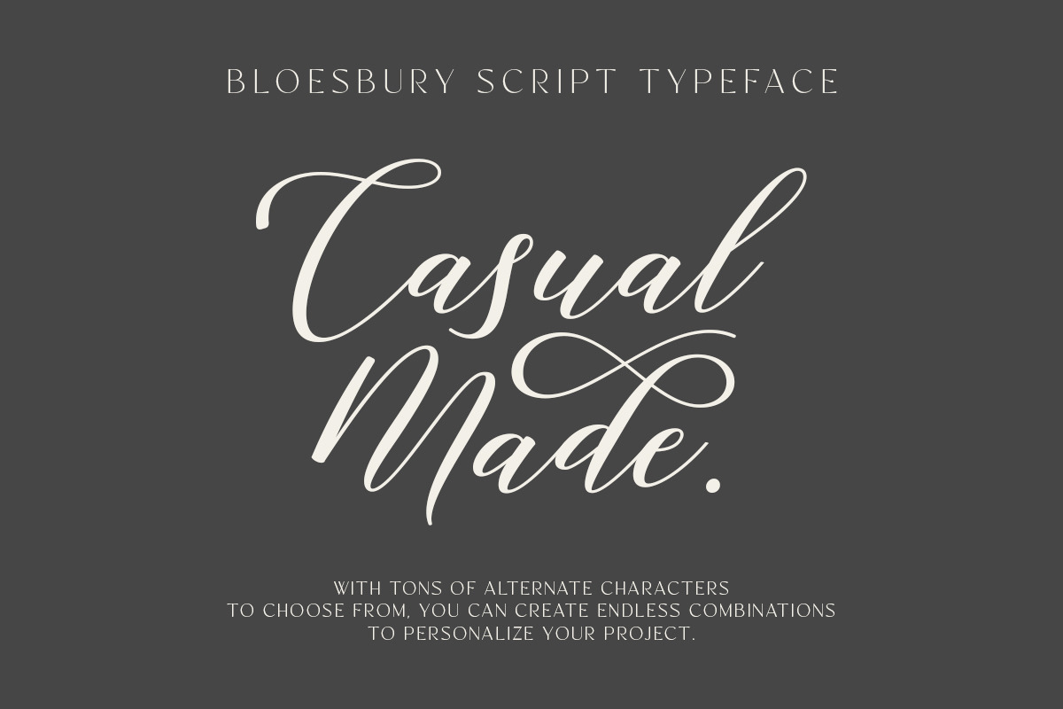 Bloesbury Script, a Script Font by Attract Studio (Photo 3 of 11)