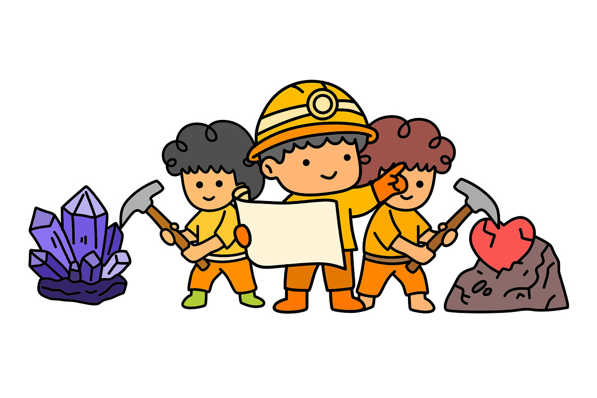 miners illustration set bundle, an Object Illustration by foxndeer (Photo 3 of 4)