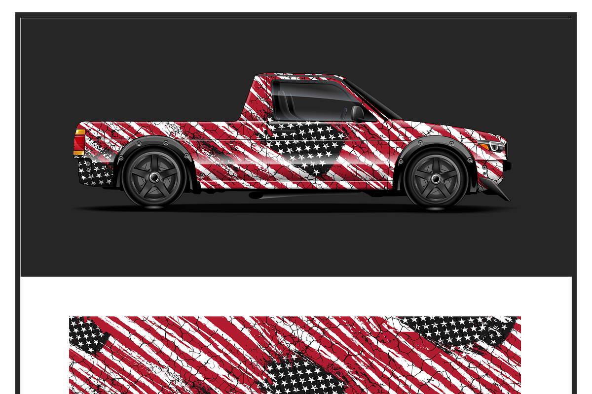 Patriotic Grunge Truck Wrap Design, an Object Illustration by CarWrap design (Photo 3 of 3)