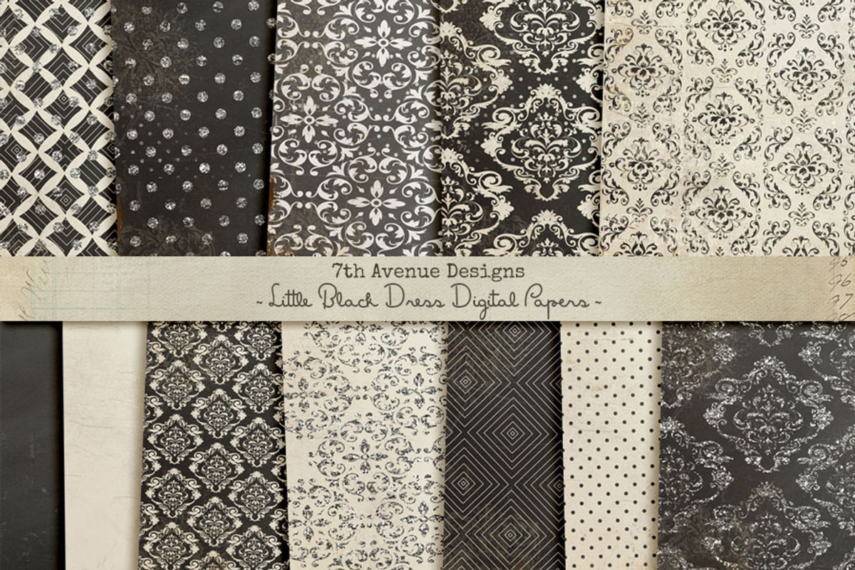 Little Black Dress Digital Papers