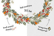 Wreath with berries and ficus leaves, a Decorative Illustration by OctopusRider (Thumbnail 3 of 3)