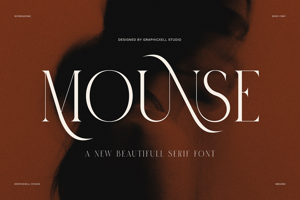 Mounse Elegant Serif Font, a Serif Font by Graphicxell (Photo 1 of 7)