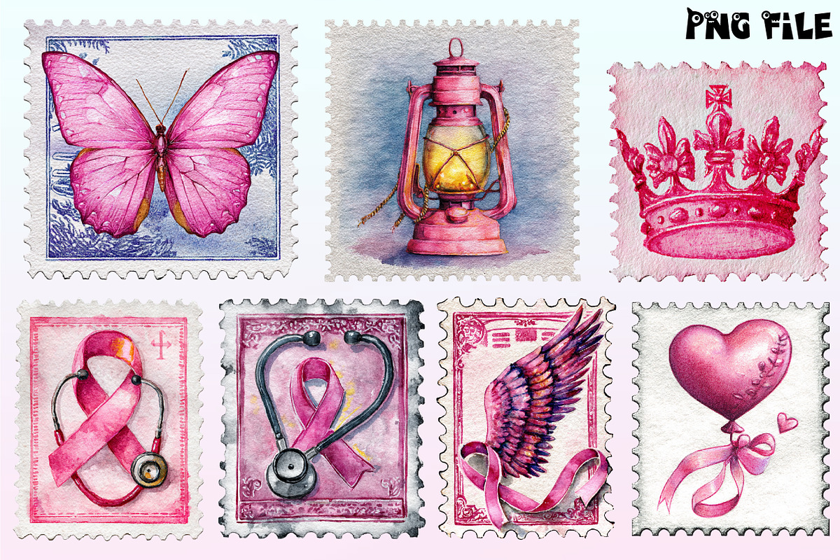 Breast Cancer Postage Stamp, a Graphic by CitraGraphics (Photo 2 of 4)