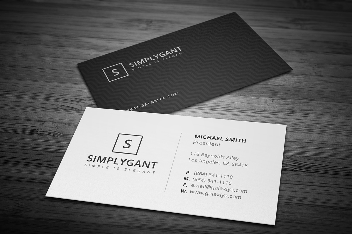 Simple Minimal Business Cards, a Business Card Template by Galaxiya (Photo 2 of 16)