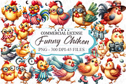 Funny Chicken Clipart, an Illustration by designcity5 (Thumbnail 1 of 5)