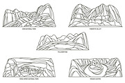 Nature sights of USA in line, an Illustration by GenziWorkshop (Thumbnail 8 of 8)
